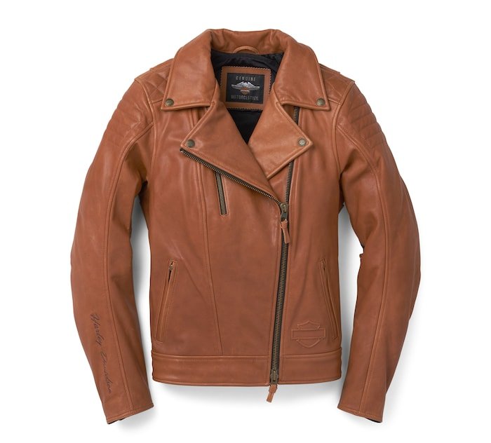 Women's Bezel Biker Collar Leather Jacket