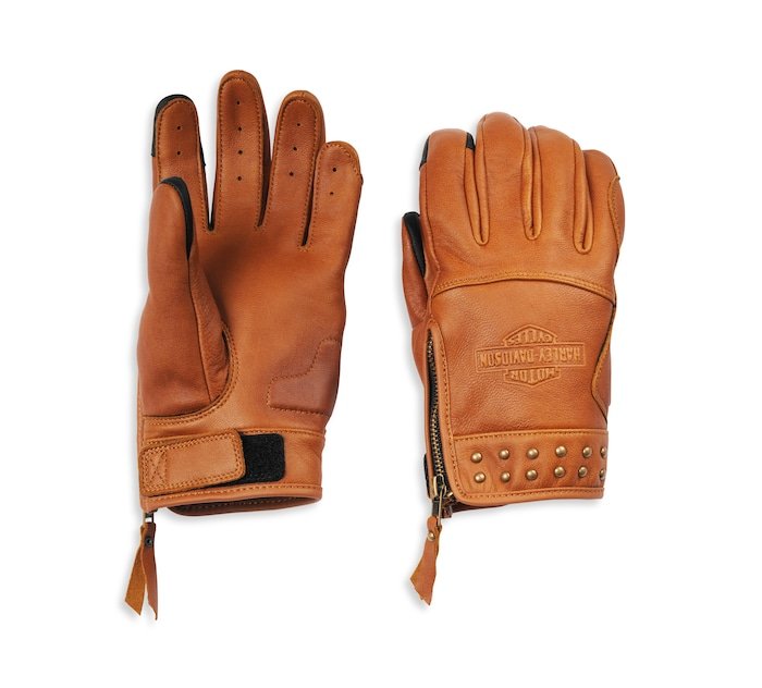 Women's Electra Full Finger Studded Leather Glove