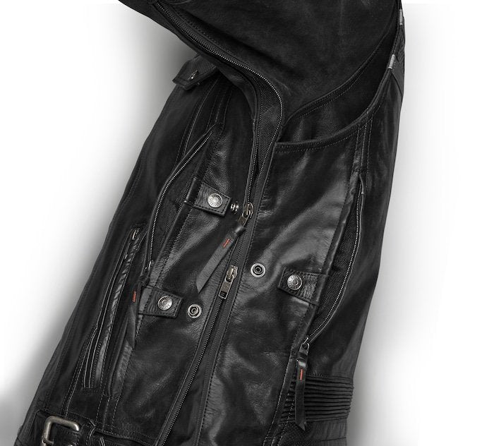 Men's H-D® Triple Vent System™ Wick Twister Leather Jacket