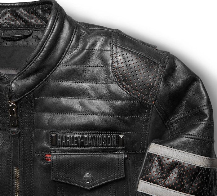 Men's H-D® Triple Vent System™ Wick Twister Leather Jacket