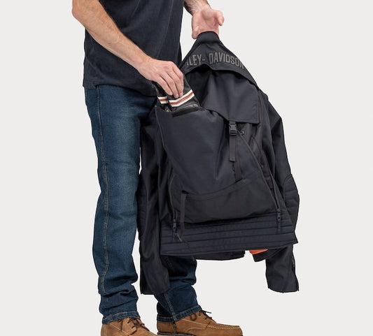 Men's Bagger Mens Textile Riding Jacket with Backpack