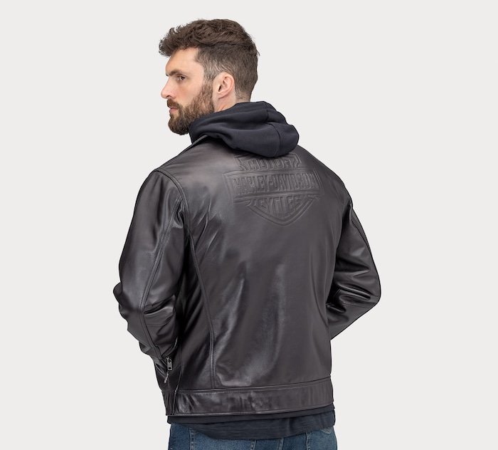 Men's Lisbon Debossed Leather Jacket